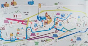 The wide pastel lines are underground tunnels that carry the traffic.